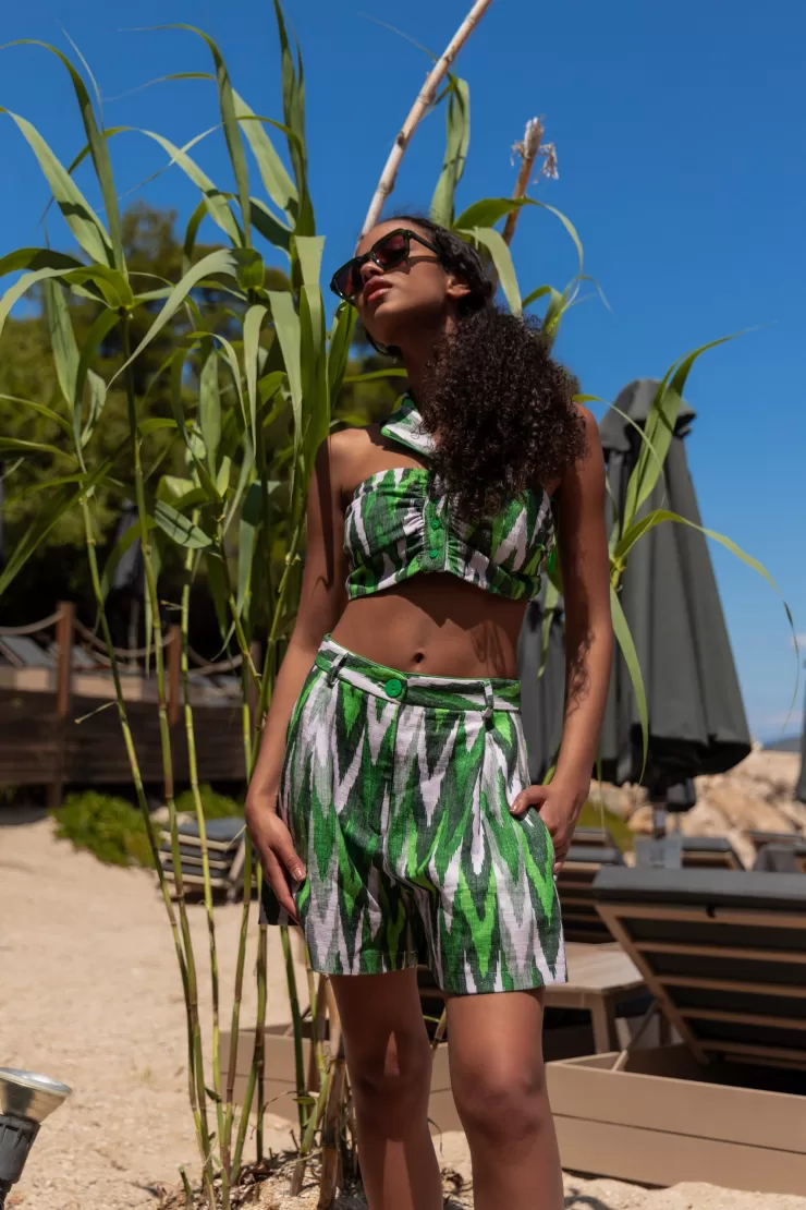 MALLORY MIRA GREEN PUPRPLE CROP TOP