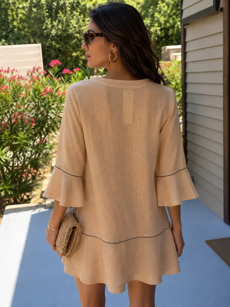 GREEK ARCHAIC KORI - SHORTS AND TOP LINEN SET