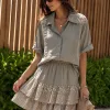 GREEK ARCHAIC KORI - SHORTS AND TOP LINEN SET GREEK ARCHAIC KORI - SHORTS AND TOP LINEN SET