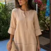 GREEK ARCHAIC KORI - SHORTS AND TOP LINEN SET GREEK ARCHAIC KORI - SHORTS AND TOP LINEN SET