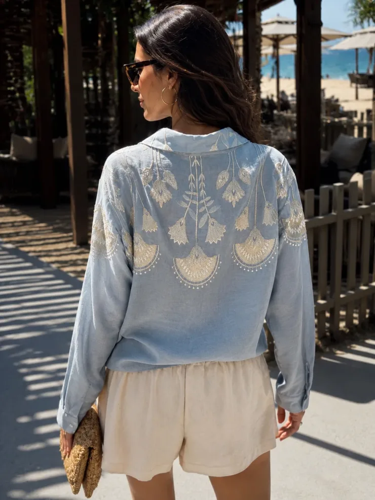 GREEK ARCHAIC KORI - SHORTS AND TOP LINEN SET